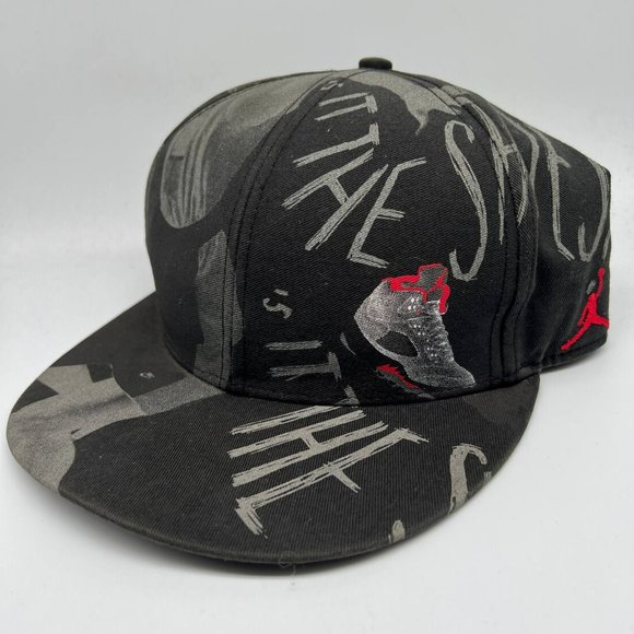 Air Jordan Retro 5 Fire Red 7 1/8 Jumpman Hat Fitted‎ Cap Black Men - Picture 2 of 7